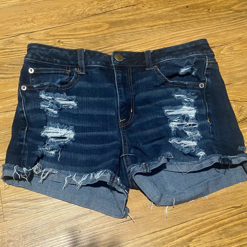 Distressed Denim Shorts